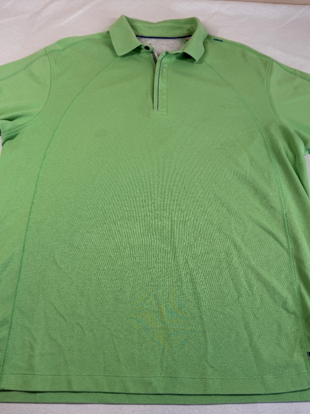 Tommy Bahama Men's Quarter Zip Short Sleeve Polo Size Large - Green